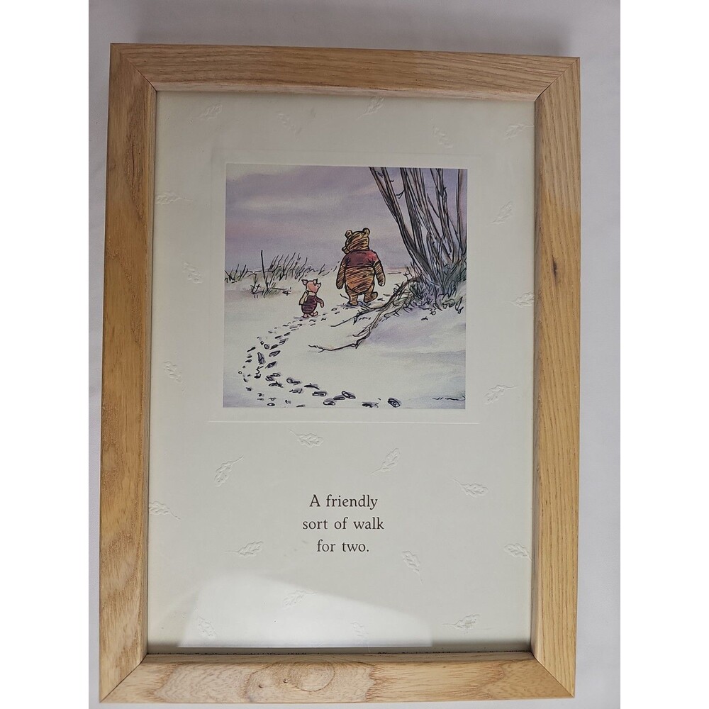 Disney Winnie The Pooh & Piglet Framed Art 8x11 Friendly Sort of Walk For Two